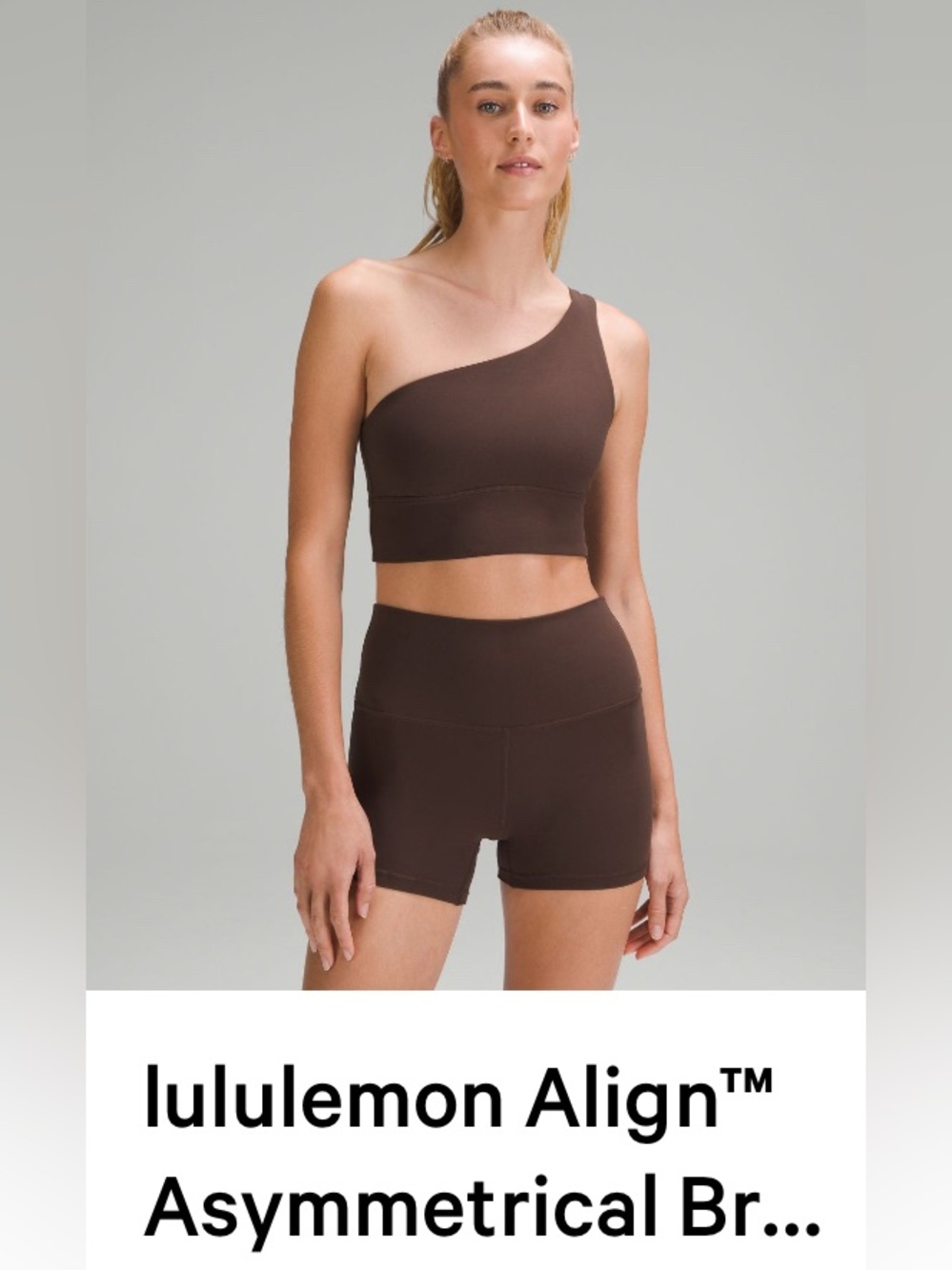 lululemon athletica One-Shoulder bra - Espresso (size 4)